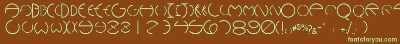 Шрифт WannabeescapssskRegular – зелёные шрифты на коричневом фоне