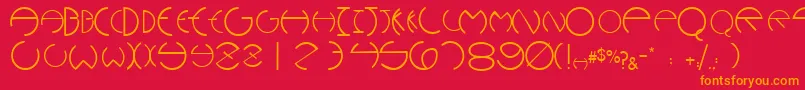 WannabeescapssskRegular Font – Orange Fonts on Red Background