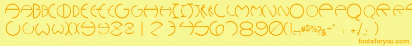 WannabeescapssskRegular Font – Orange Fonts on Yellow Background