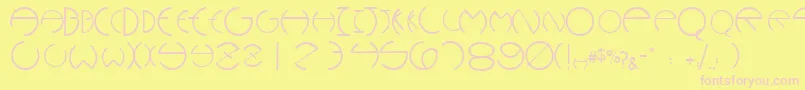WannabeescapssskRegular-fontti – vaaleanpunaiset fontit keltaisella taustalla