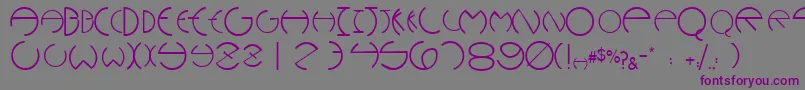 Шрифт WannabeescapssskRegular – фиолетовые шрифты на сером фоне