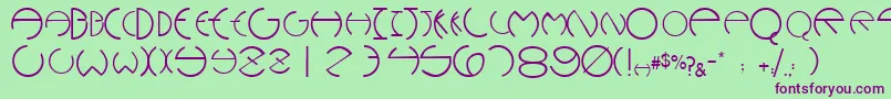 WannabeescapssskRegular Font – Purple Fonts on Green Background