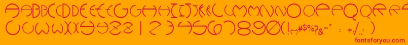 WannabeescapssskRegular Font – Red Fonts on Orange Background