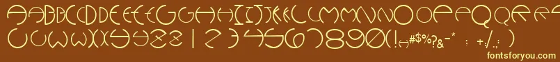 WannabeescapssskRegular Font – Yellow Fonts on Brown Background