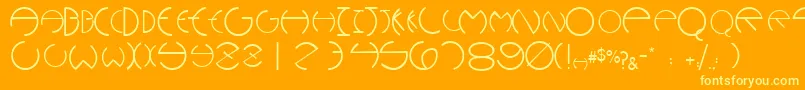 WannabeescapssskRegular Font – Yellow Fonts on Orange Background