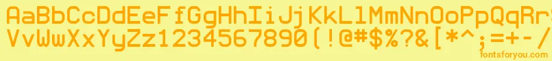 Monommm5 Font – Orange Fonts on Yellow Background