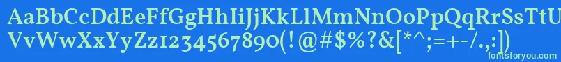 VollkornMedium Font – Green Fonts on Blue Background