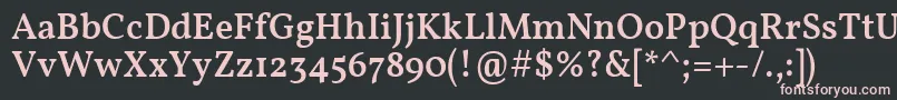 VollkornMedium Font – Pink Fonts on Black Background