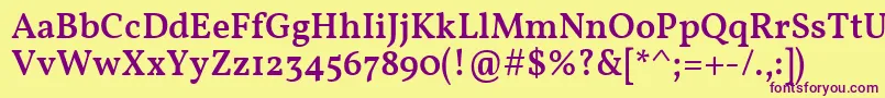 VollkornMedium Font – Purple Fonts on Yellow Background