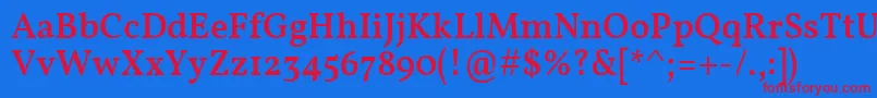 VollkornMedium Font – Red Fonts on Blue Background
