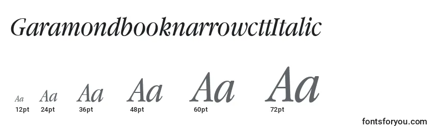 Größen der Schriftart GaramondbooknarrowcttItalic