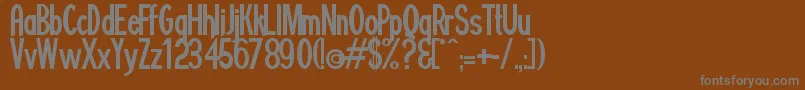 フォントMinguara – 茶色の背景に灰色の文字