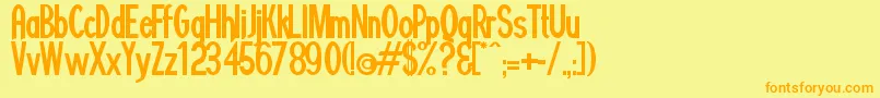 Minguara-Schriftart – Orangefarbene Schriften auf gelbem Hintergrund