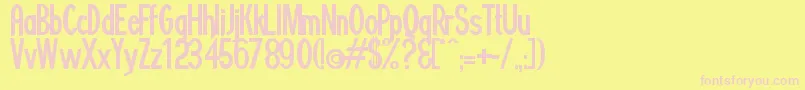 Minguara Font – Pink Fonts on Yellow Background