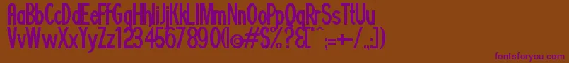Minguara-Schriftart – Violette Schriften auf braunem Hintergrund