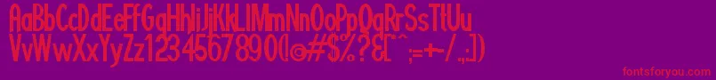 Minguara Font – Red Fonts on Purple Background