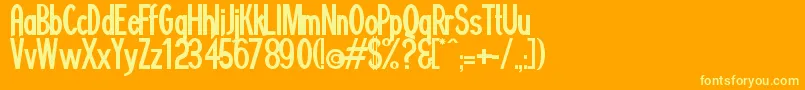 Minguara Font – Yellow Fonts on Orange Background