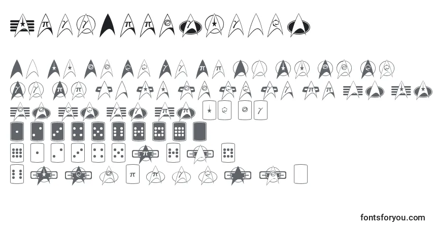 A fonte TrekArrowheads – alfabeto, números, caracteres especiais