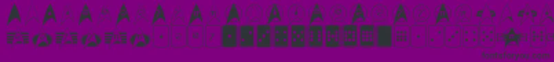 フォントTrekArrowheads – 紫の背景に黒い文字