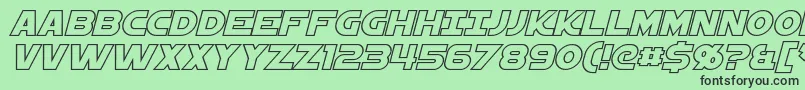 StarkillerOutlineItalic Font – Black Fonts on Green Background