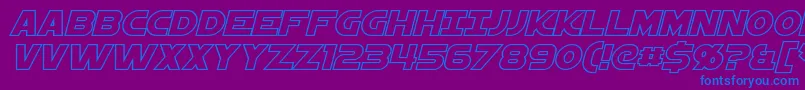 StarkillerOutlineItalic Font – Blue Fonts on Purple Background