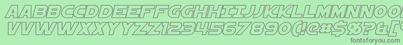 StarkillerOutlineItalic Font – Gray Fonts on Green Background