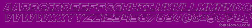 StarkillerOutlineItalic Font – Gray Fonts on Purple Background