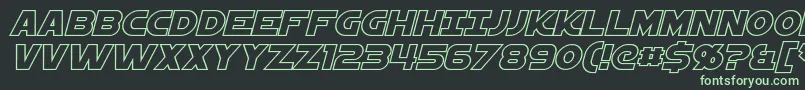 StarkillerOutlineItalic Font – Green Fonts on Black Background