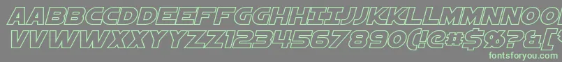 StarkillerOutlineItalic Font – Green Fonts on Gray Background