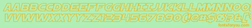 StarkillerOutlineItalic Font – Orange Fonts on Green Background