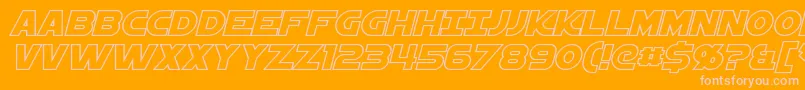 StarkillerOutlineItalic Font – Pink Fonts on Orange Background