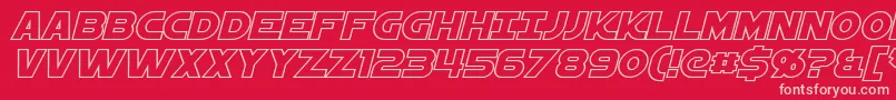 StarkillerOutlineItalic Font – Pink Fonts on Red Background