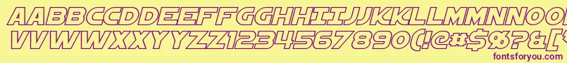 StarkillerOutlineItalic Font – Purple Fonts on Yellow Background