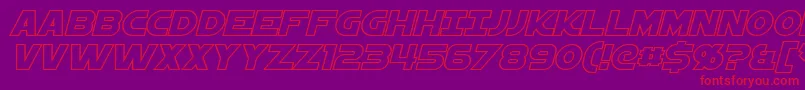 StarkillerOutlineItalic Font – Red Fonts on Purple Background