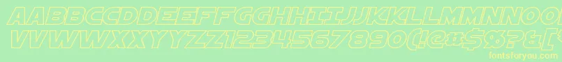 StarkillerOutlineItalic Font – Yellow Fonts on Green Background