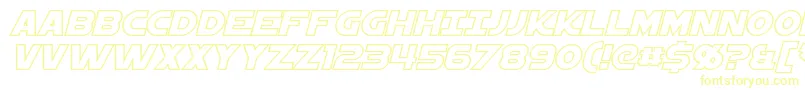 StarkillerOutlineItalic Font – Yellow Fonts on White Background