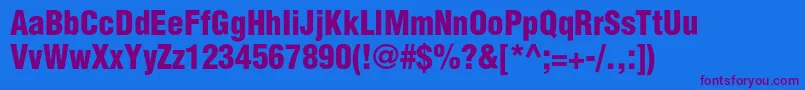 Aglettericademicondensedc Font – Purple Fonts on Blue Background