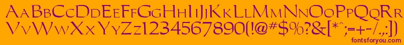 Leigh Font – Purple Fonts on Orange Background