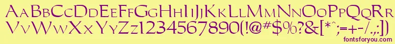 Leigh Font – Purple Fonts on Yellow Background