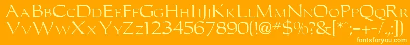 Leigh Font – Yellow Fonts on Orange Background