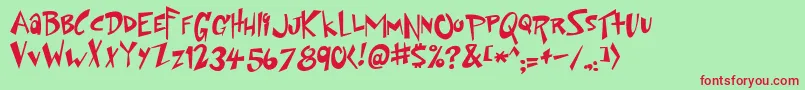 SpaceUpYerLife Font – Red Fonts on Green Background