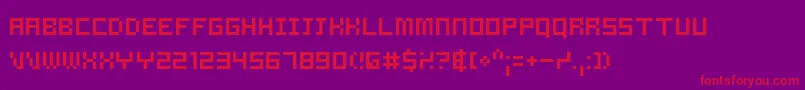 Czcionka Samson – czerwone czcionki na fioletowym tle