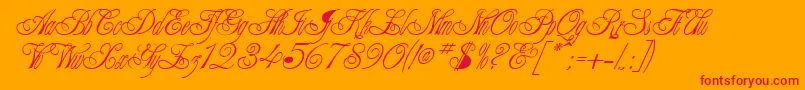 TripodiRegular-Schriftart – Rote Schriften auf orangefarbenem Hintergrund