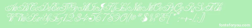 TripodiRegular-Schriftart – Weiße Schriften auf grünem Hintergrund