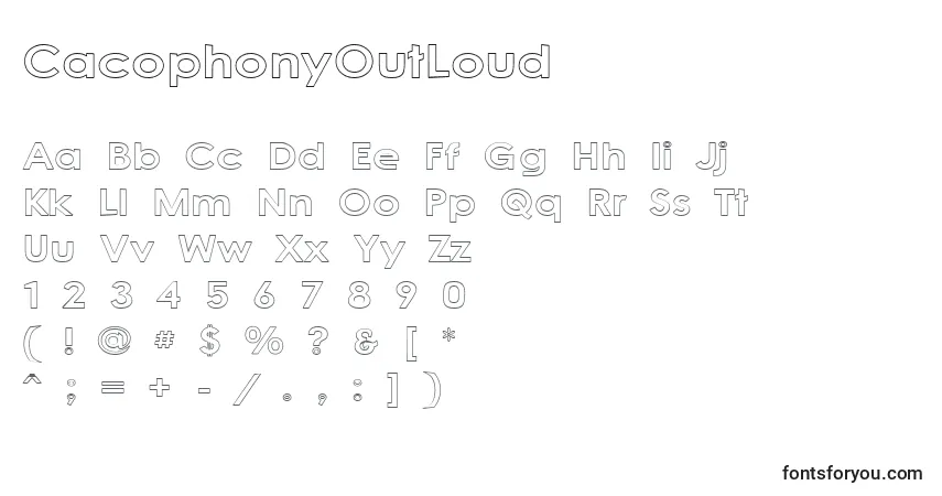 Шрифт CacophonyOutLoud – алфавит, цифры, специальные символы
