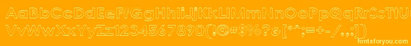 CacophonyOutLoud-Schriftart – Gelbe Schriften auf orangefarbenem Hintergrund