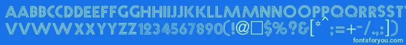 NeonCaps Font – Green Fonts on Blue Background