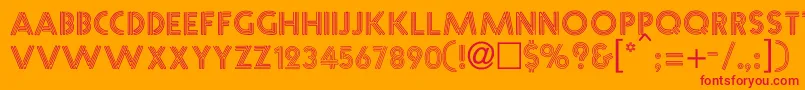 NeonCaps-Schriftart – Rote Schriften auf orangefarbenem Hintergrund