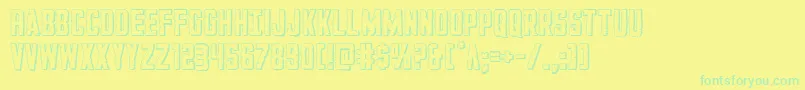 GiIncognito3D Font – Green Fonts on Yellow Background
