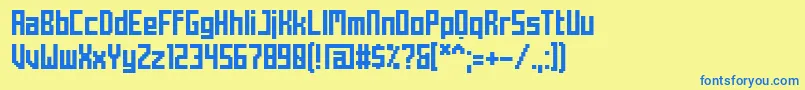 Czcionka MechaBold – niebieskie czcionki na żółtym tle